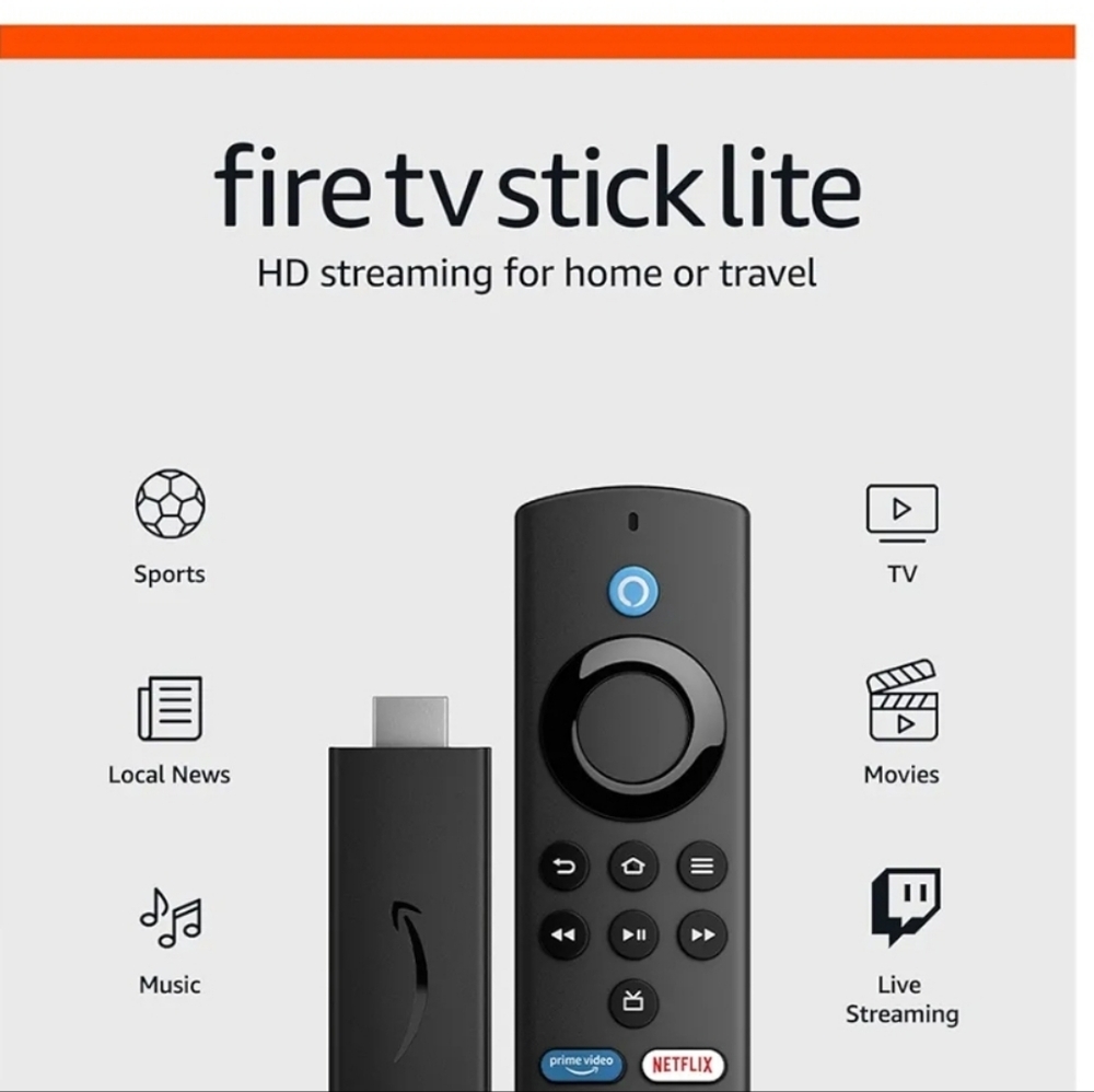 Amazon Fire TV Stick Lite, free and live TV, Alexa Voice Remote Lite, smart home